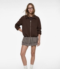 Rahat Kalıp Uzun Kollu Polo Yaka Fermuarlı Sweatshirt