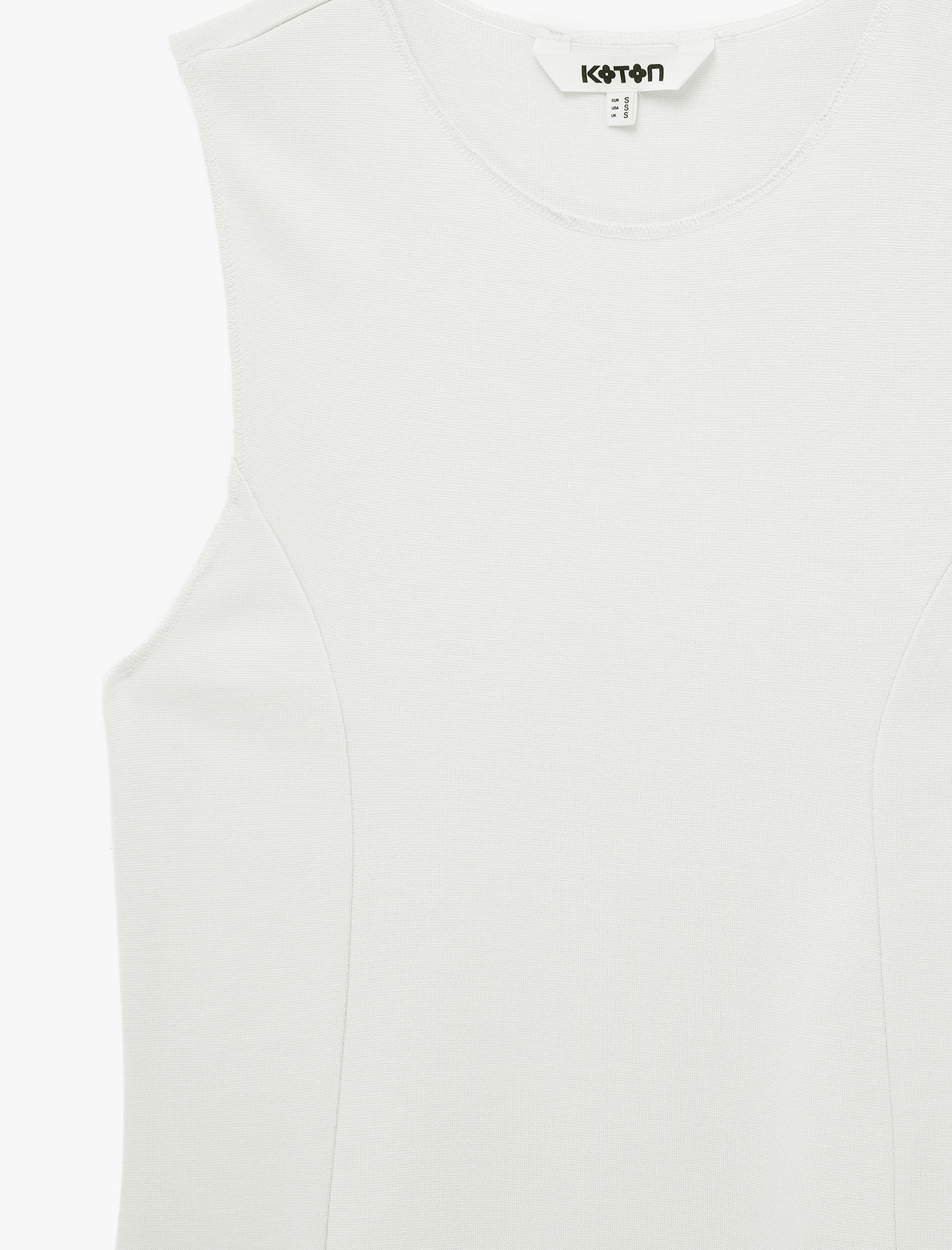   Slim Fit Bisiklet Yaka Kolsuz Bluz