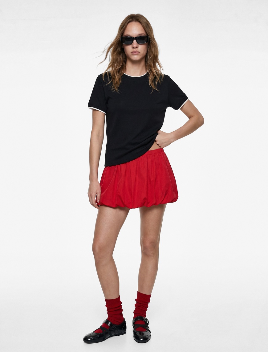 Koton Kadın Slim Fit Kısa Kollu Bisiklet Yaka Modal T-Shirt