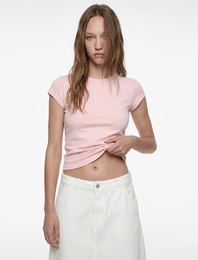 Slim Fit Kısa Kollu Bisiklet Yaka Pamuklu Tişört