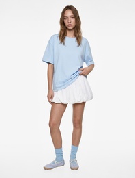 Rahat Kalıp Kısa Kollu Bisiklet Yaka Pamuklu Basic Tişört