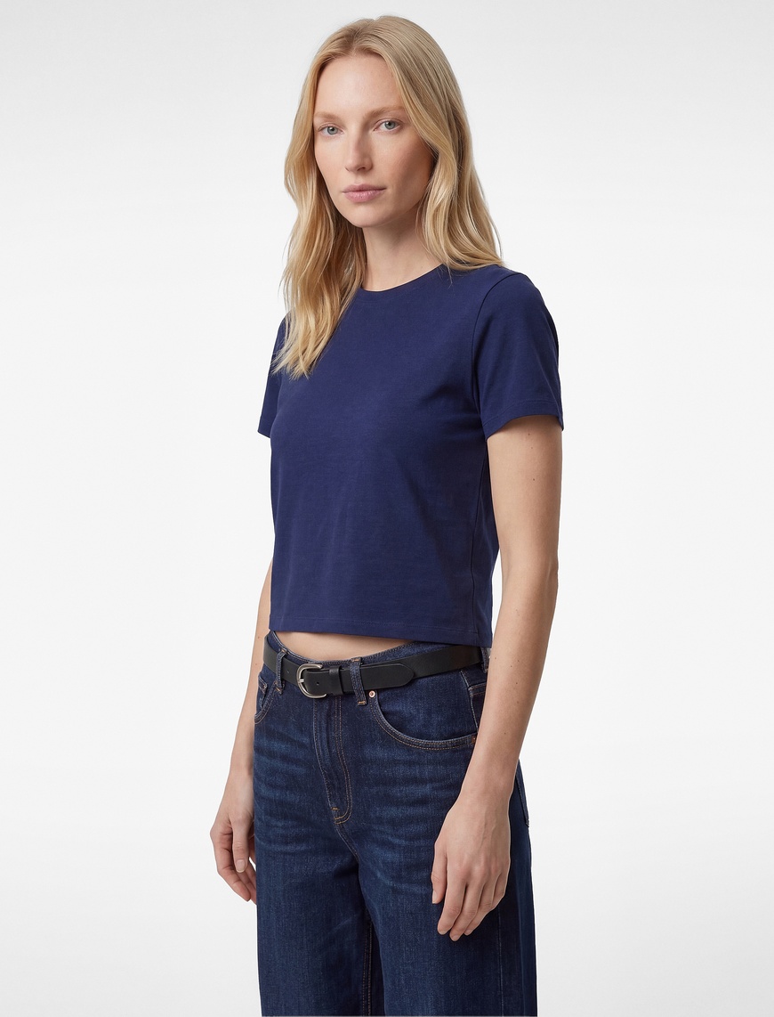 Koton Kadın Regular Fit Pamuklu Kısa Kollu Bisiklet Yaka Basic T-Shirt