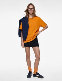 Rahat Kalıp Kısa Kollu Bisiklet Yaka Pamuklu Basic Tişört