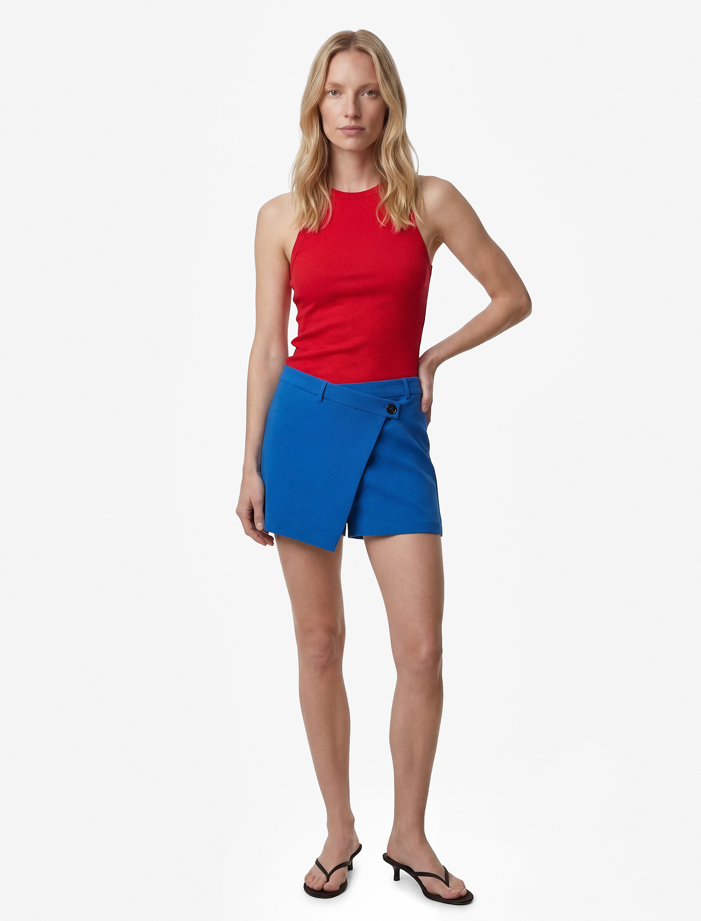   Pamuklu Bisiklet Yaka Fitilli Atlet