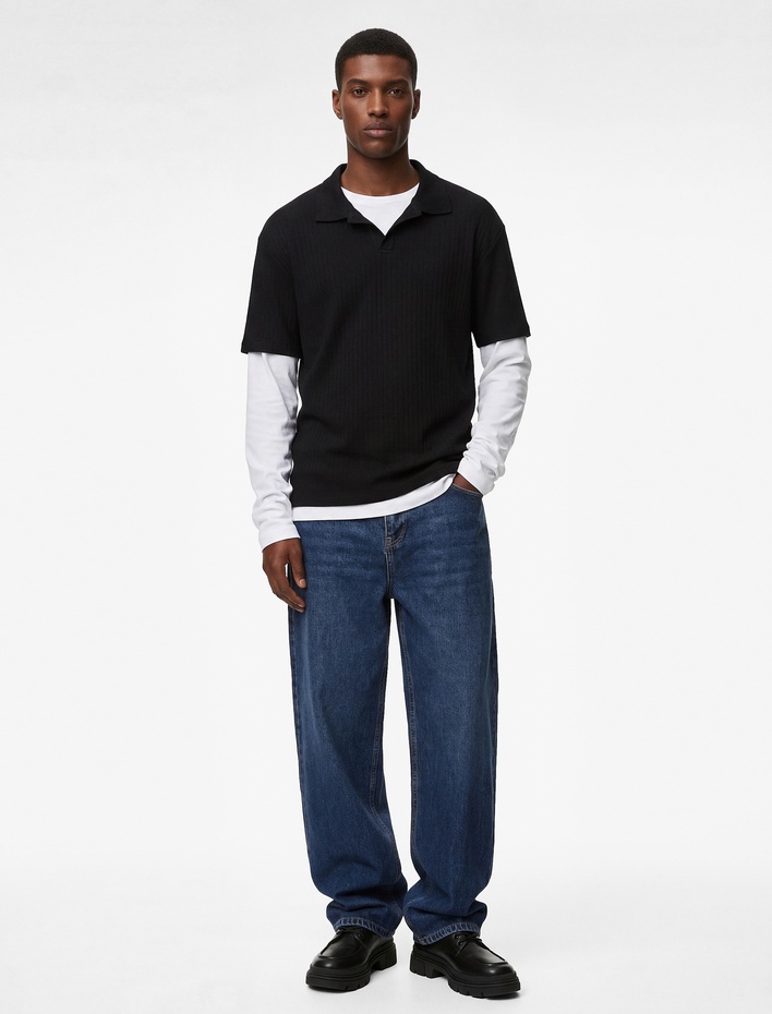  Kısa Kollu Pamuklu Slim Fit Polo Yaka Tişört