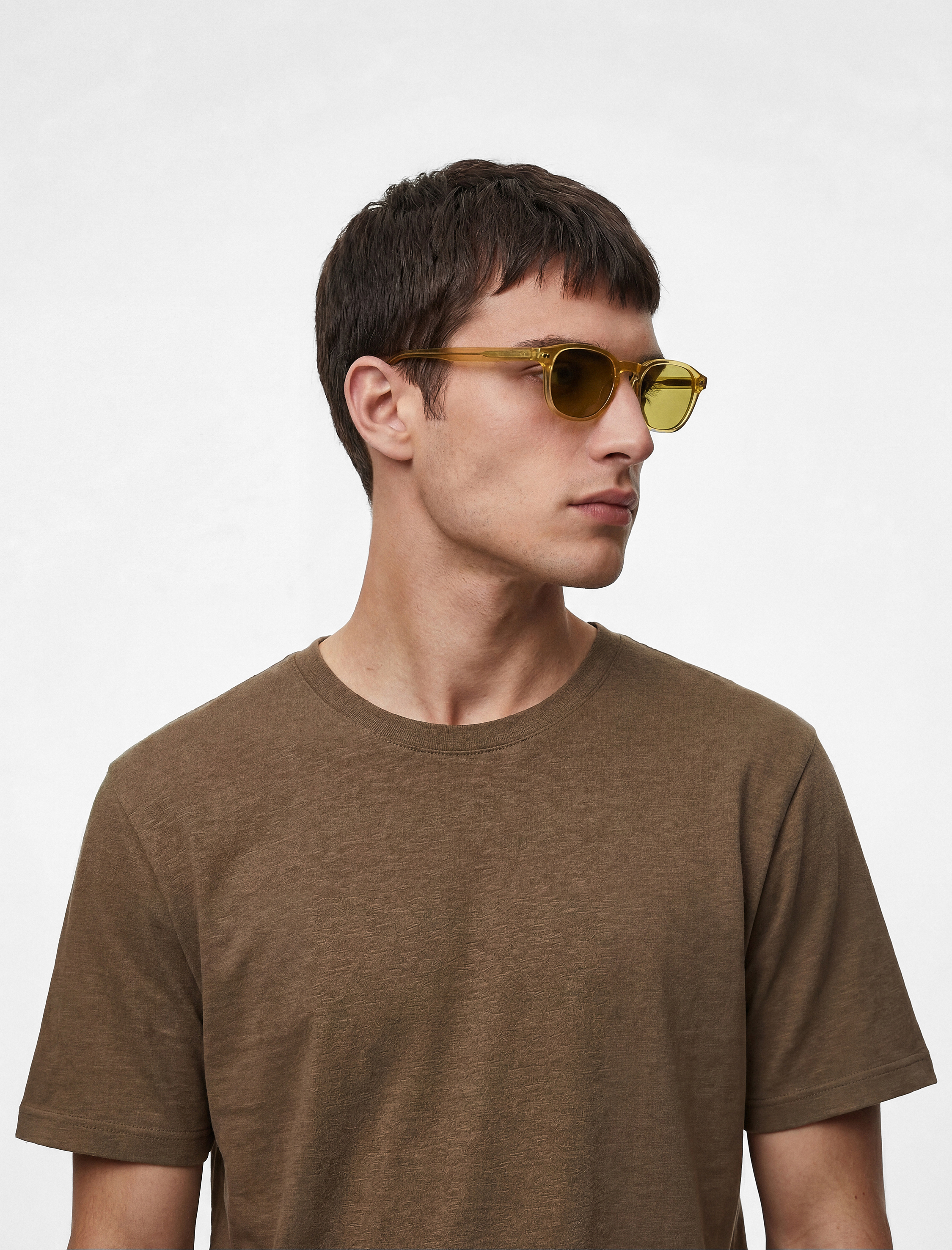 Kısa Kollu Pamuklu Bisiklet Yaka Basic Slim Fit Tişört - Görsel 2