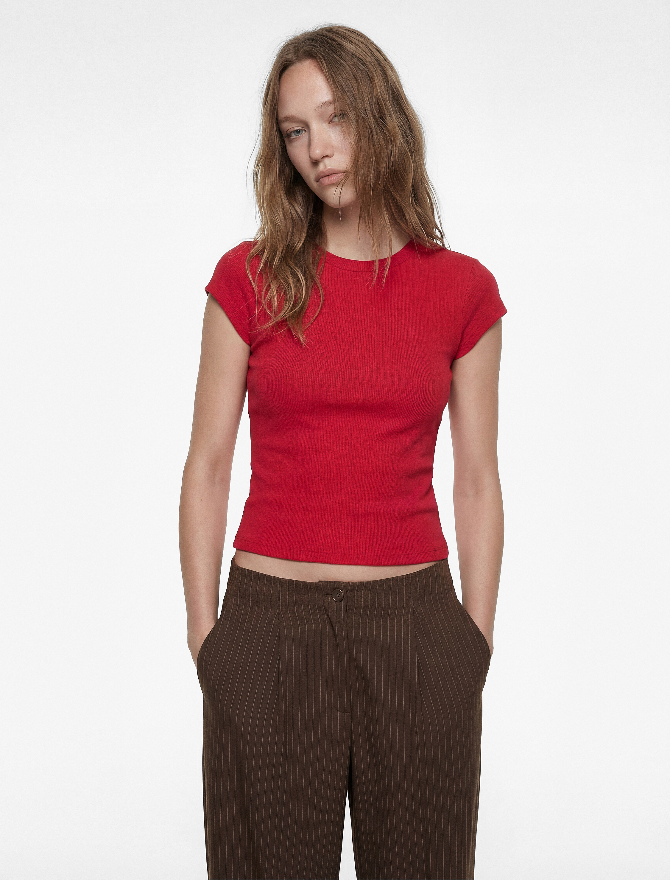   Slim Fit Kısa Kollu Bisiklet Yaka Pamuklu Tişört