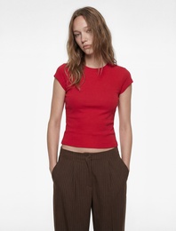 Slim Fit Kısa Kollu Bisiklet Yaka Pamuklu Tişört