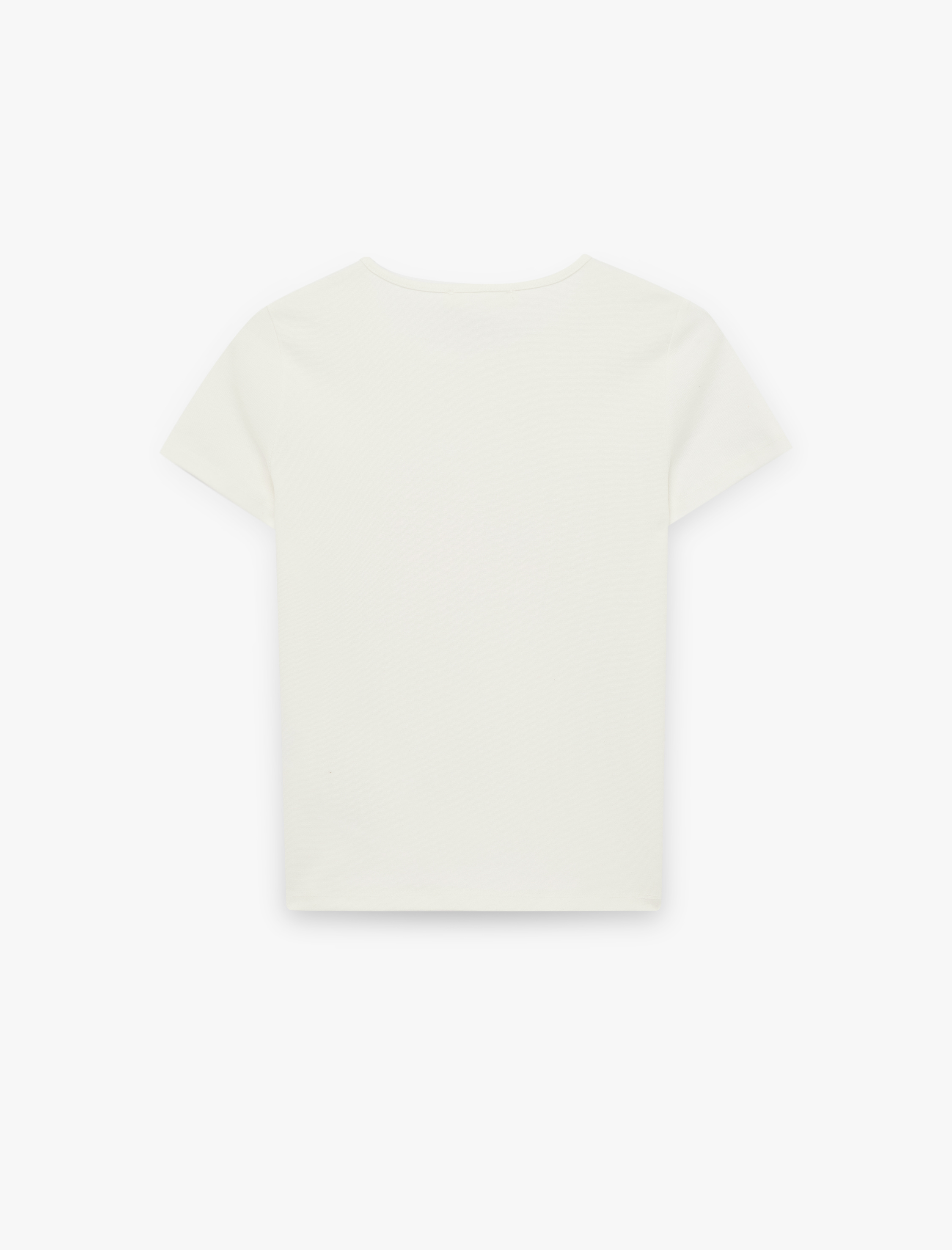   Hibiscus Baskılı Slim Fit Kısa Kollu Bisiklet Yaka Tişört