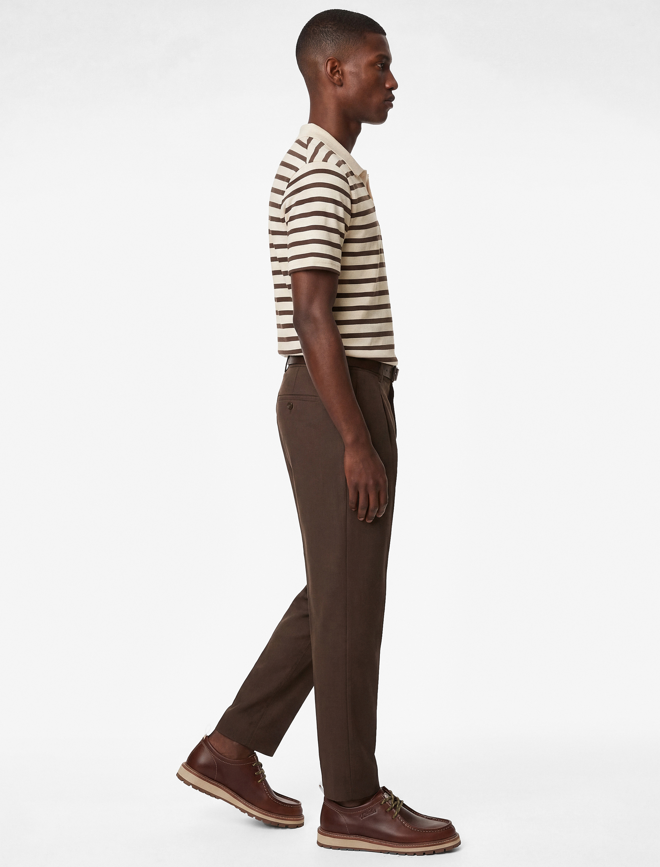   Regular Fit Kısa Kollu Polo Yaka Çizgili Tişört