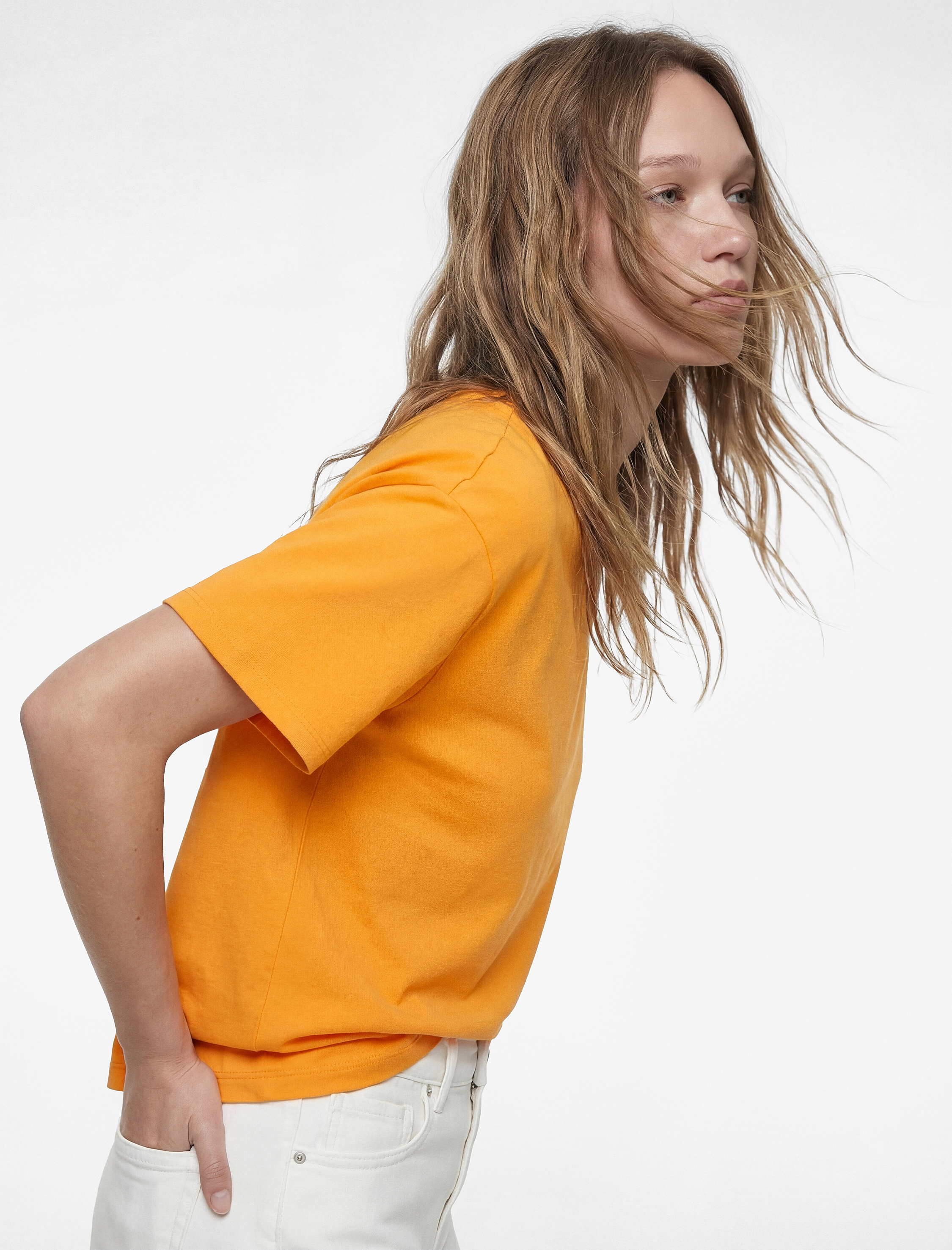   Rahat Kalıp Kısa Kollu Bisiklet Yaka Pamuklu Basic Tişört