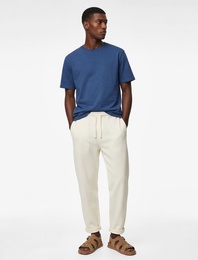 Bisiklet Yaka Rahat Kalıp Pamuklu Kısa Kollu Basic Spor Tişört