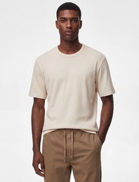 Pamuklu Regular Fit Tok Kumaş Kısa Kollu Bisiklet Yaka Basic Tişört