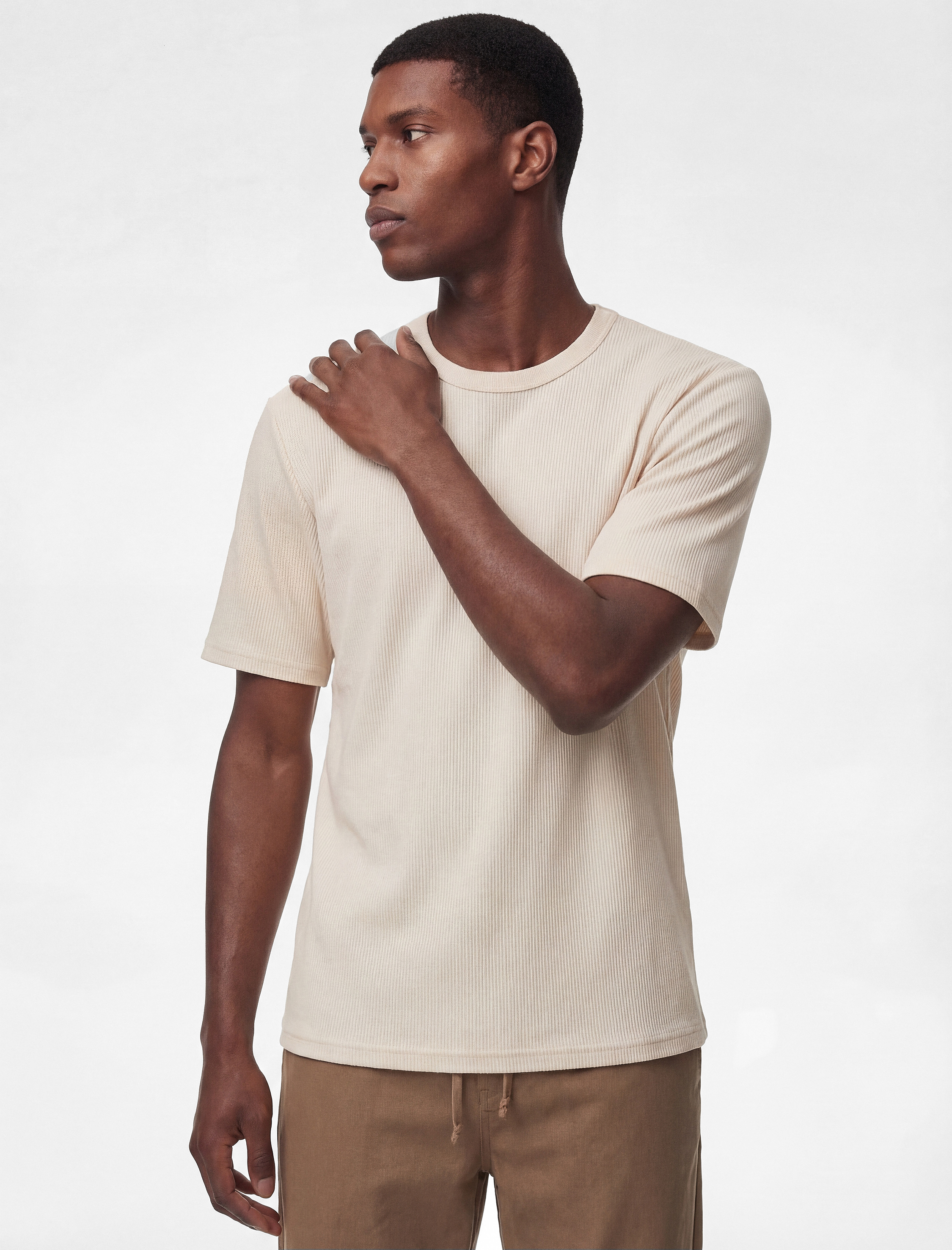   Pamuklu Regular Fit Tok Kumaş Kısa Kollu Bisiklet Yaka Basic Tişört