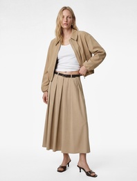 Rahat Kalıp Polo Yaka Fermuarlı Cep Detaylı Bomber Ceket