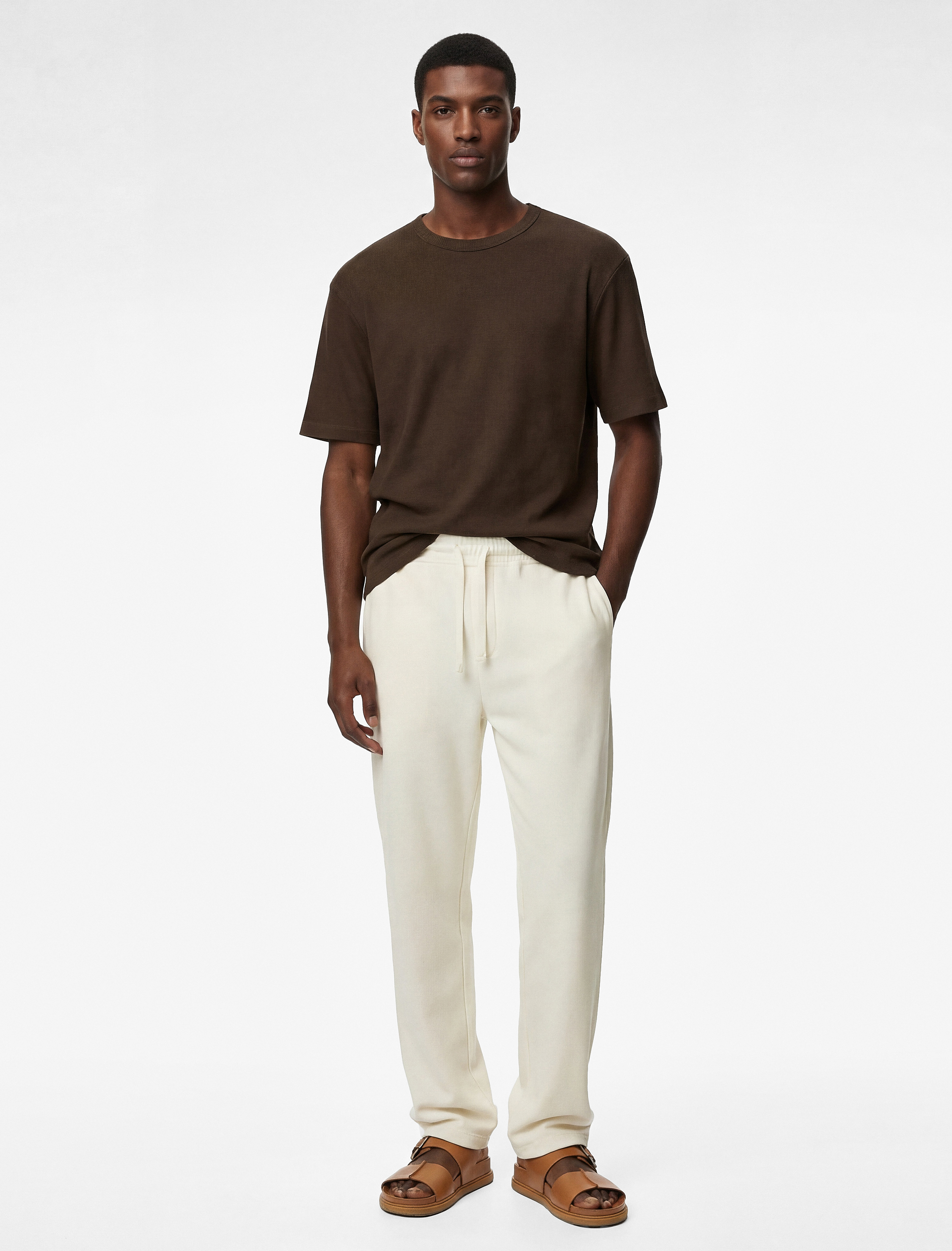   Pamuklu Regular Fit Tok Kumaş Kısa Kollu Bisiklet Yaka Basic Tişört