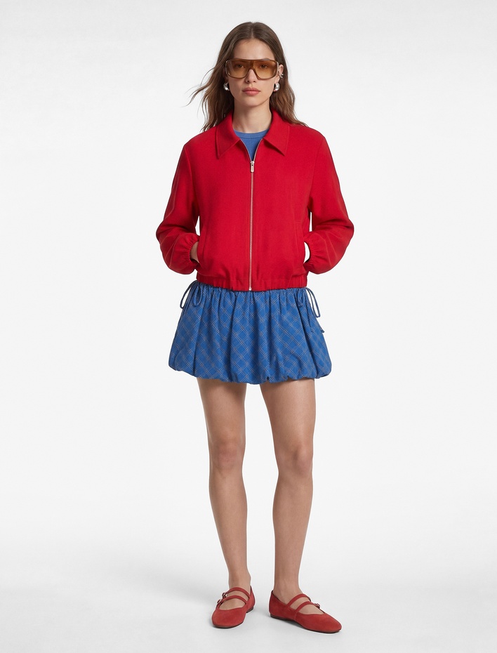  Cepli Uzun Kollu Fermuarlı Bomber Ceket