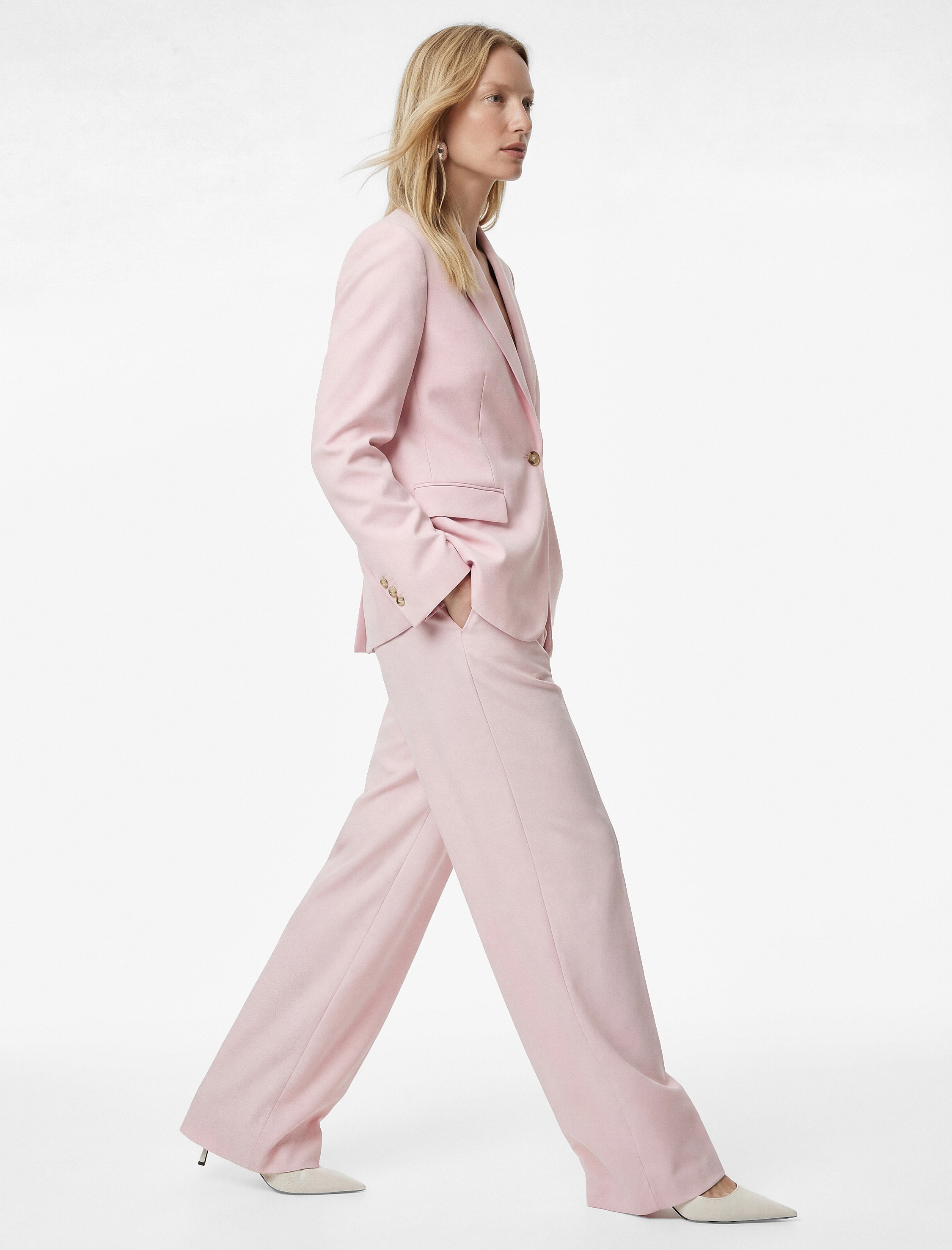   Yüksek Bel Viskon Karışımlı Geniş Paça Pantolon