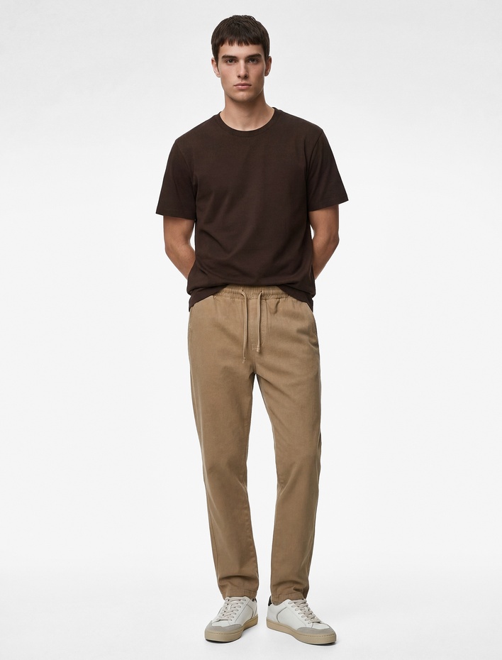  Regular Fit Kısa Kollu Bisiklet Yaka Basic Pamuklu Tişört