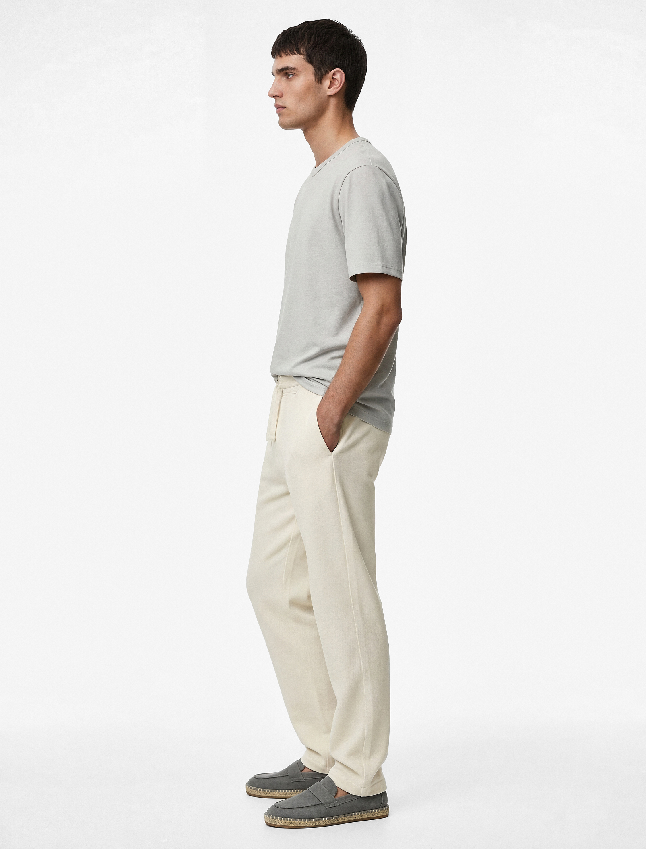   Kısa Kollu Pamuklu Bisiklet Yaka Basic Slim Fit Tişört