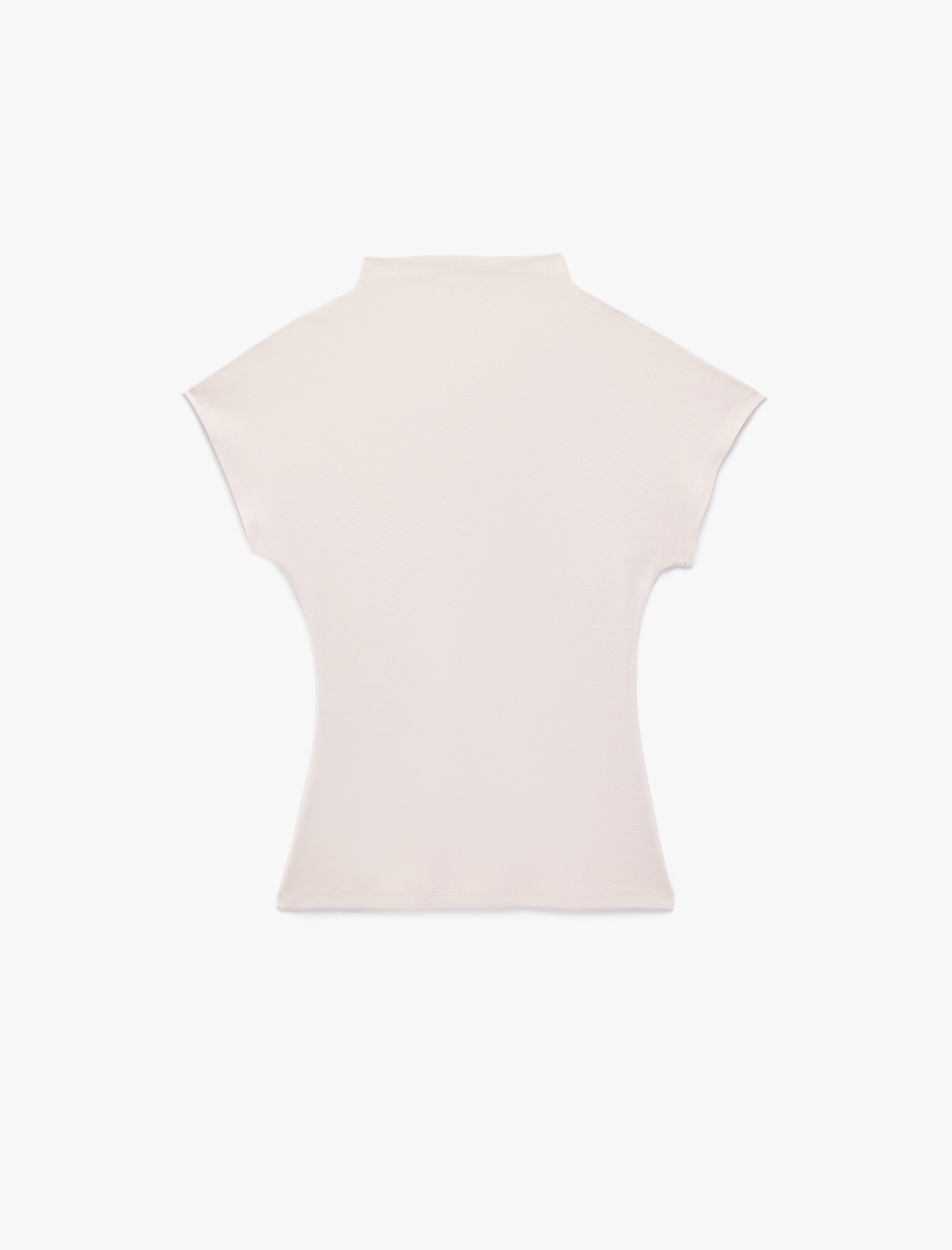   Pamuklu Slim Fit Kolsuz Dik Yaka Fitilli Tişört