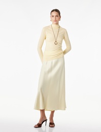 Balık Kesim Midi Saten Etek