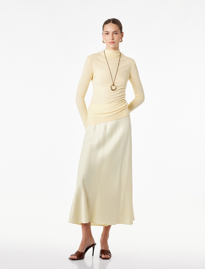 Balık Kesim Midi Saten Etek