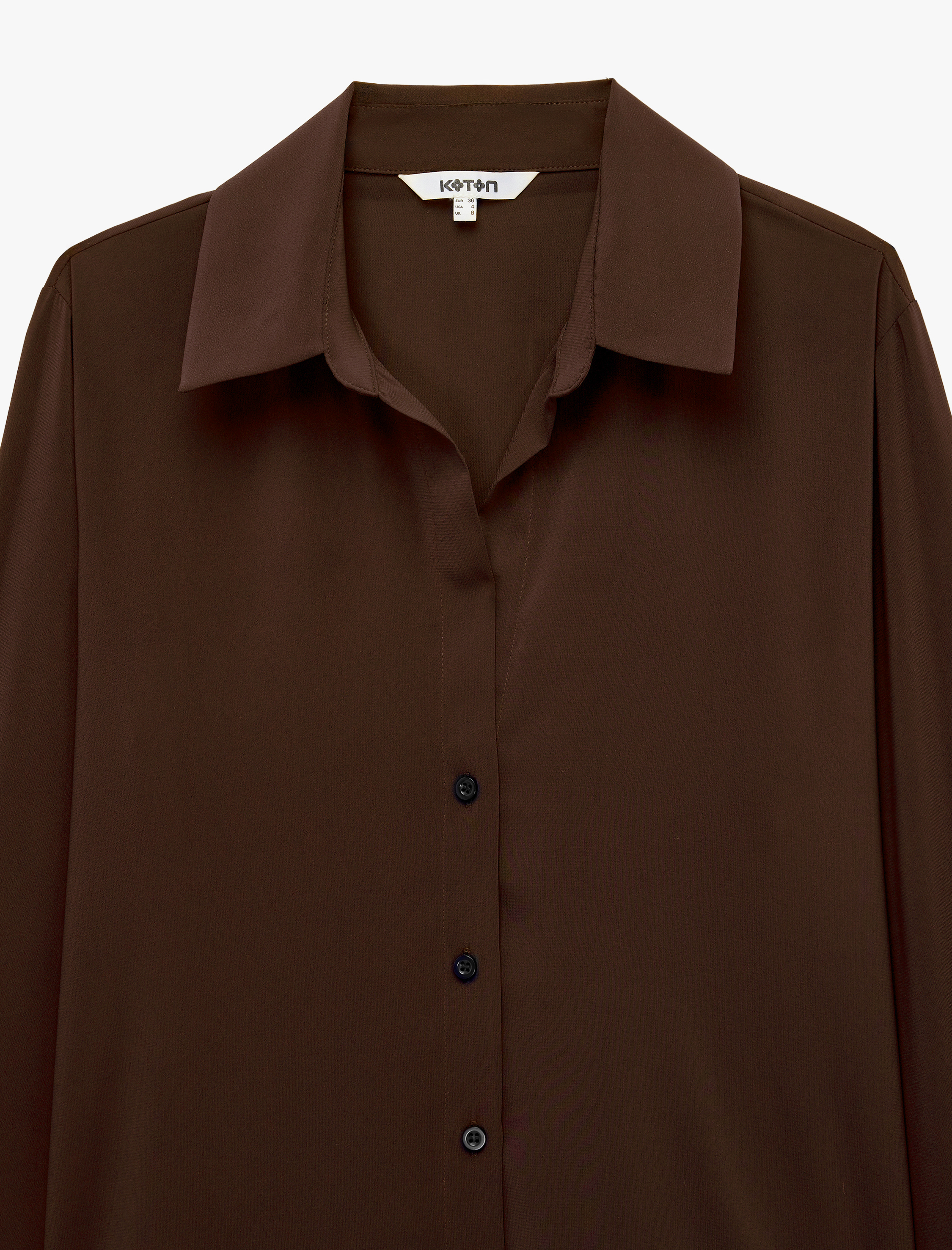   Regular Fit Düğmeli Uzun Kollu Şifon Gömlek