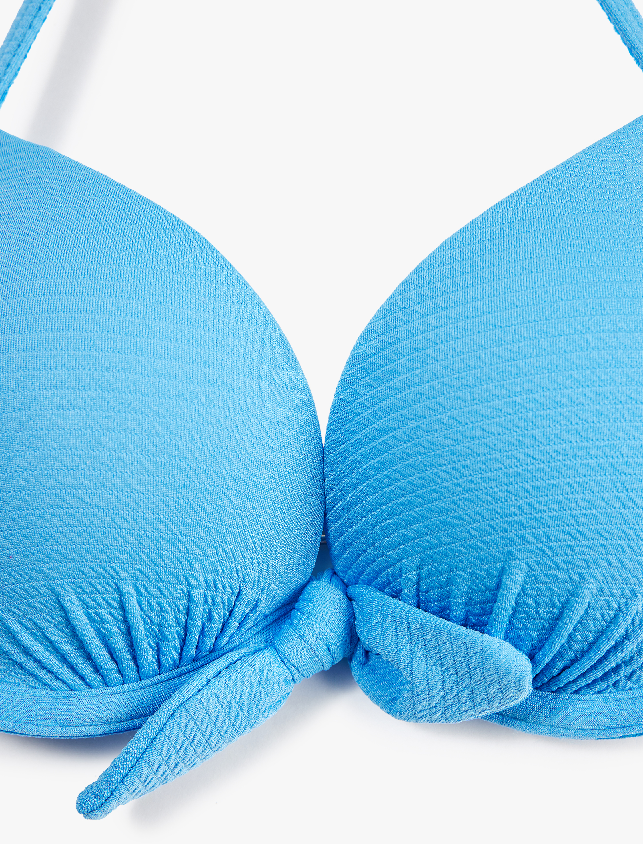   Kalp Yaka Dokulu Fiyonklu Push-Up Bikini Üstü