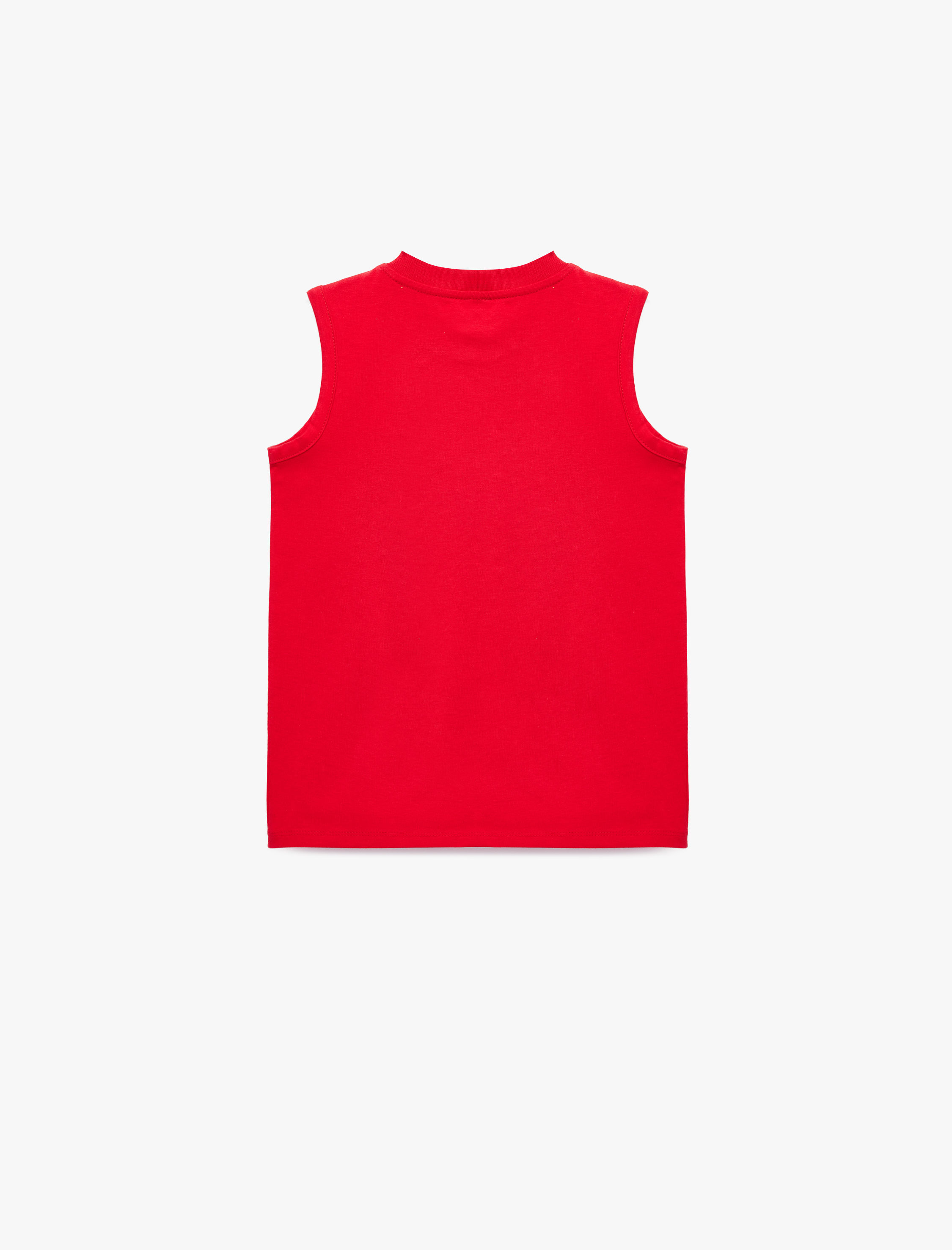  Erkek Çocuk Bisiklet Yaka Kolsuz Pamuklu Baskılı Atlet