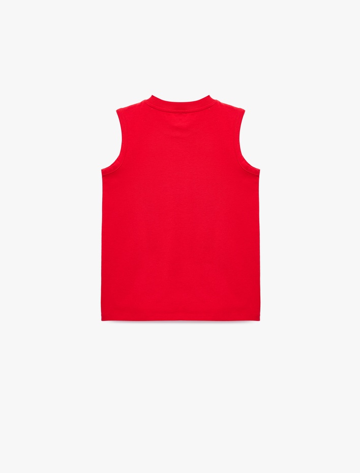 Erkek Çocuk Bisiklet Yaka Kolsuz Pamuklu Baskılı Atlet