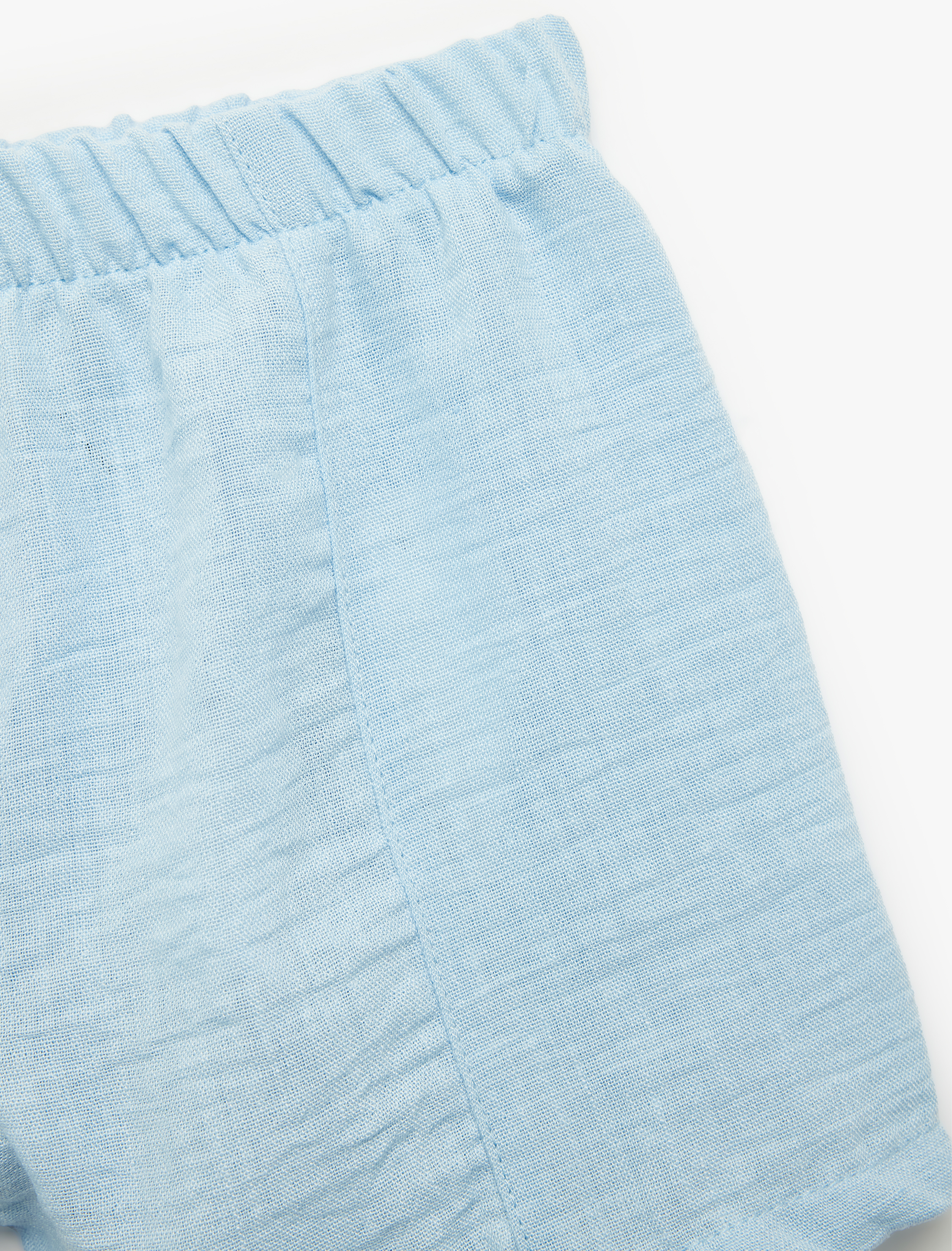  Kız Bebek Regular Fit Dokulu Beli Lastikli Şort