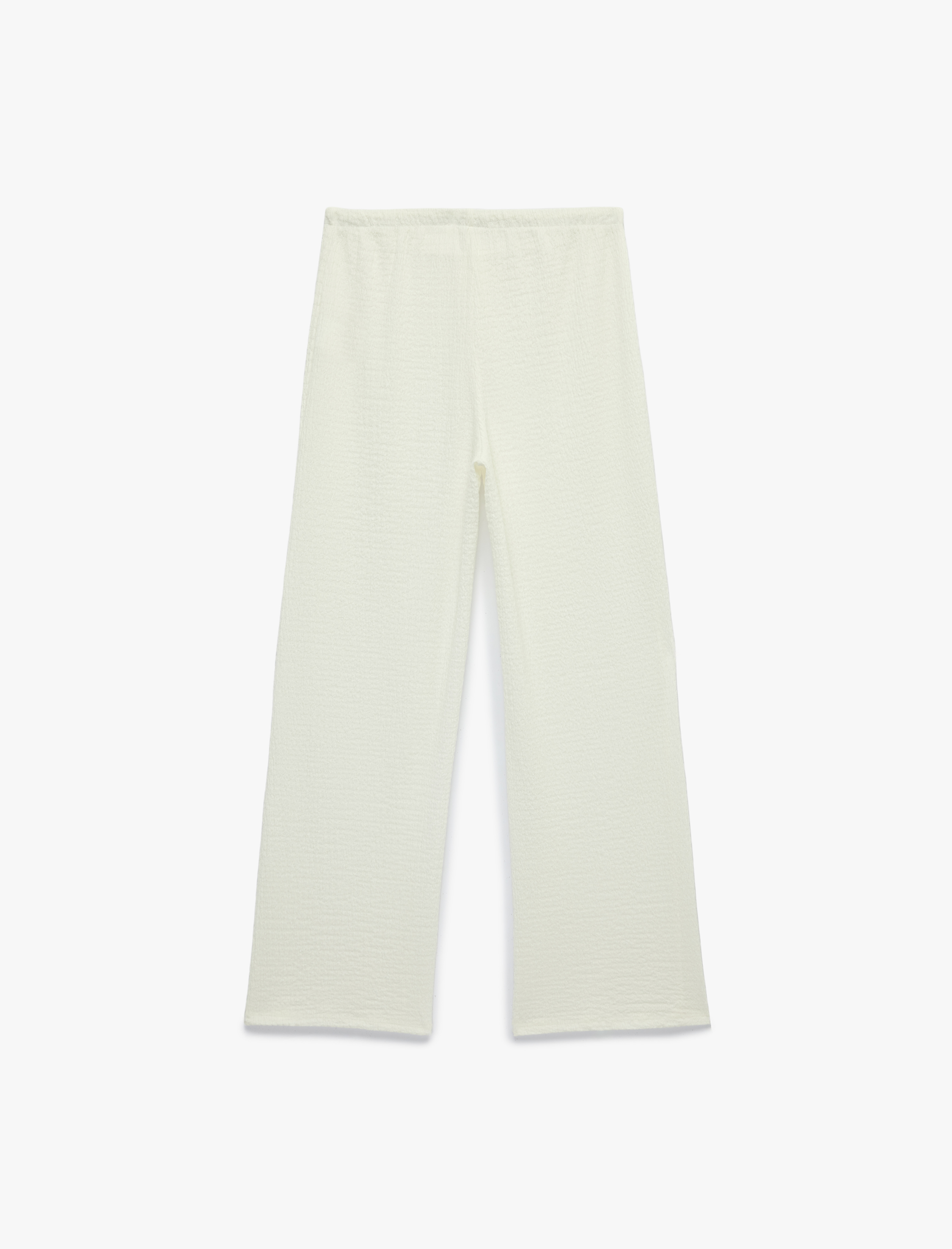   Beli Bağcıklı Bürümcük Kumaş Geniş Paça Pantolon