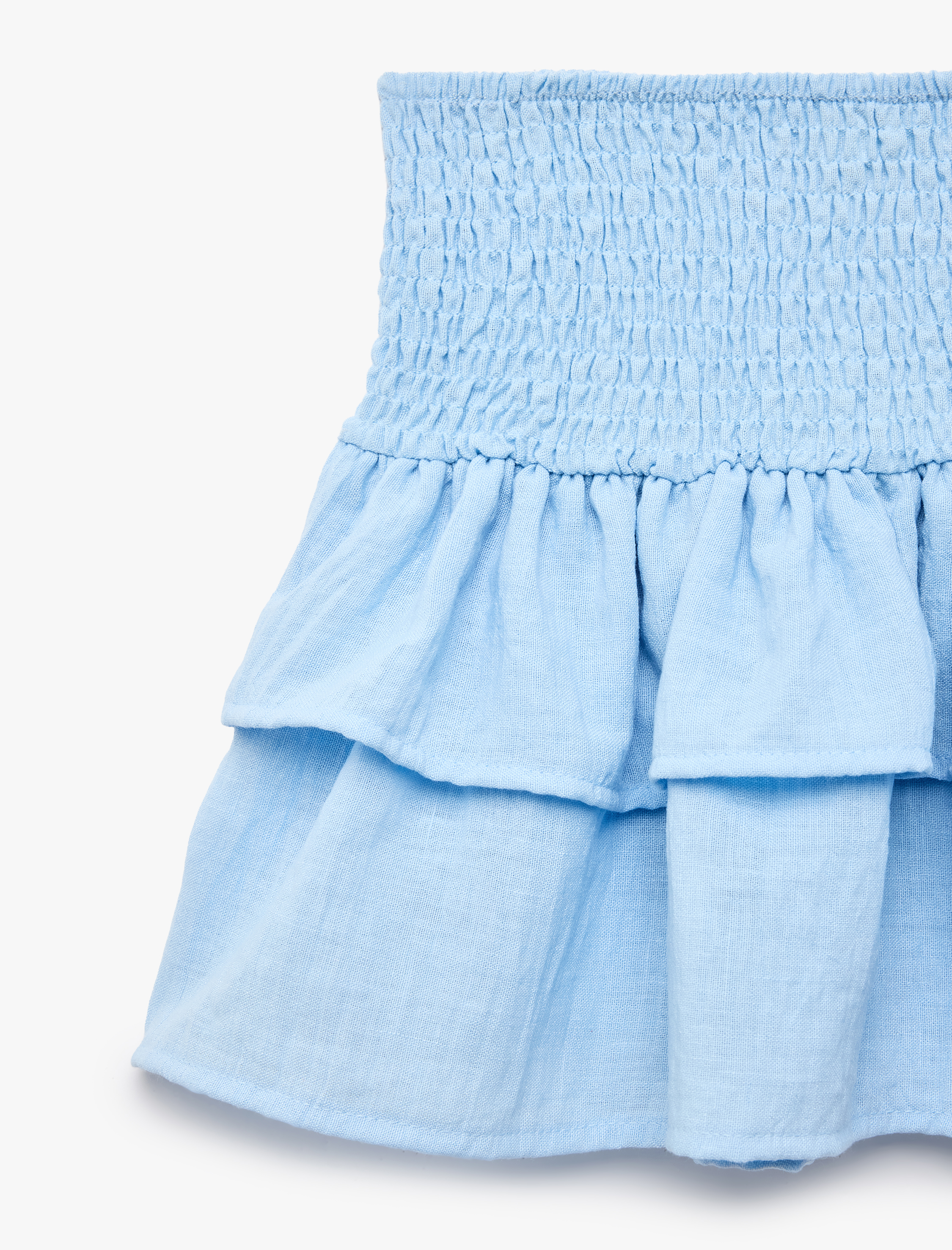  Kız Çocuk Kat Detaylı Yüksek Bel Gipeli Yüksek Bel Etek