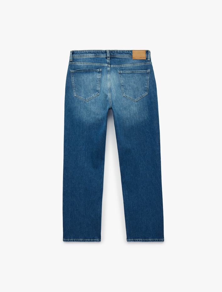  Normal Bel Pamuklu Straight Fit Jean Pantolon - Mark Jean