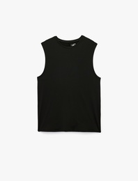 Rahat Kalıp Kolsuz Bisiklet Yaka Basic Spor Atlet