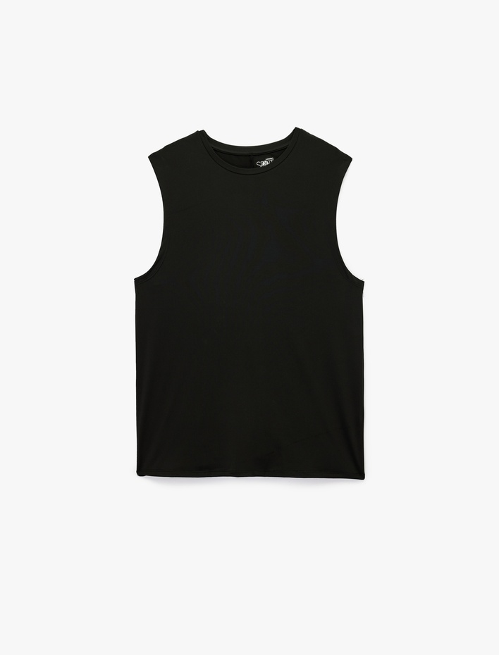  Rahat Kalıp Kolsuz Bisiklet Yaka Basic Spor Atlet