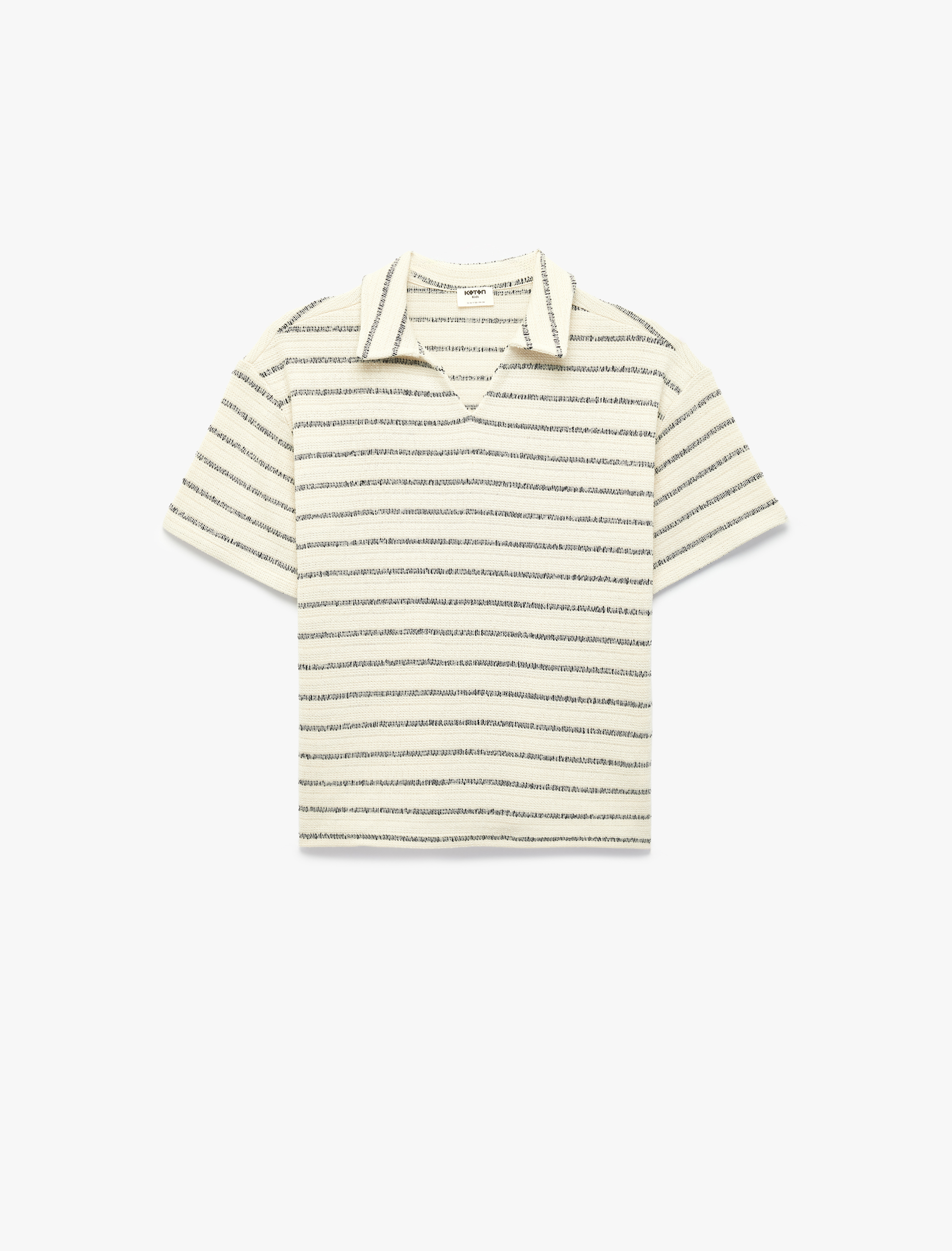  Erkek Çocuk Polo Yaka Kısa Kollu Pamuklu Çizgili Tişört