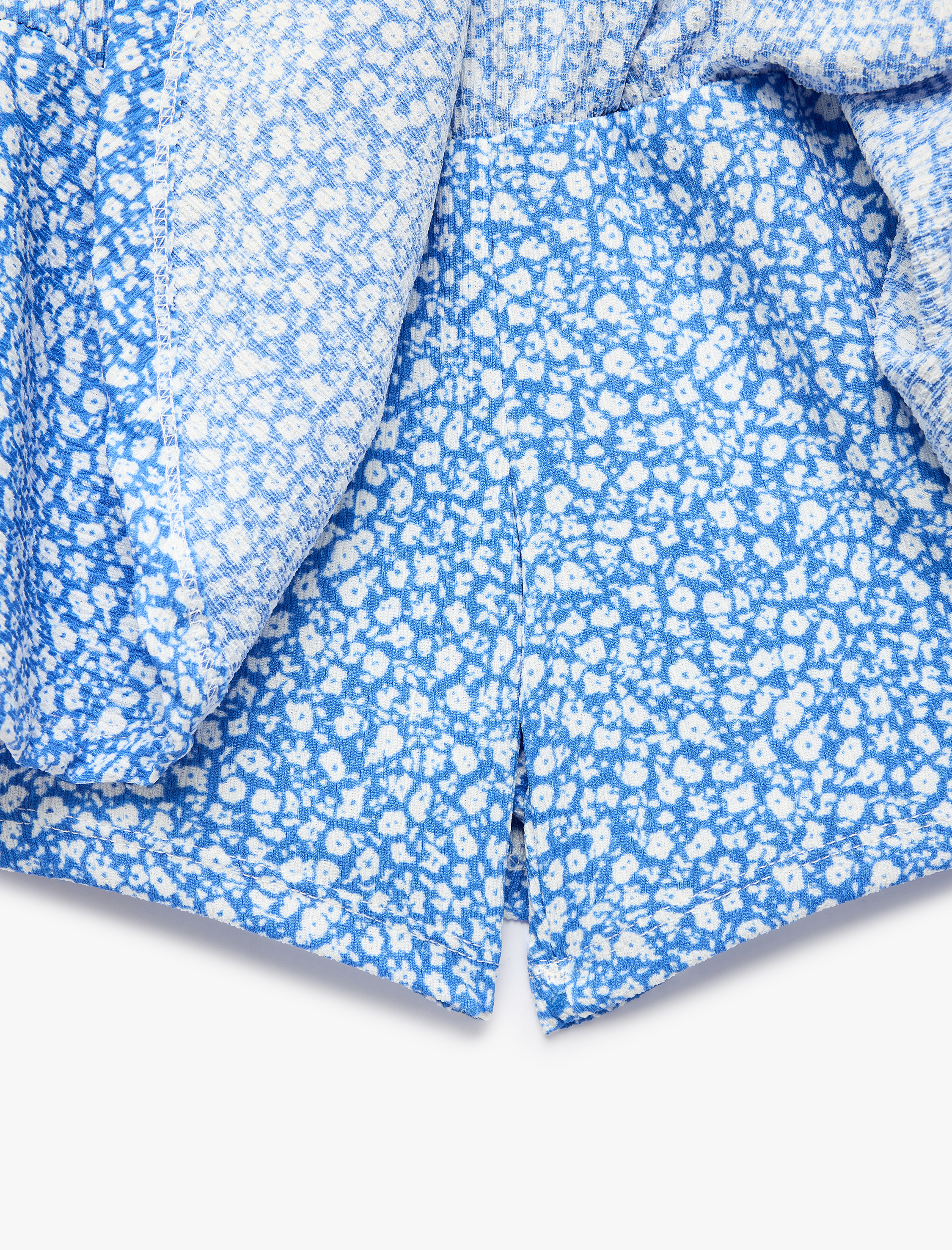  Kız Çocuk Fiyonklu Gipeli Bürümcük Çiçekli Şort Etek