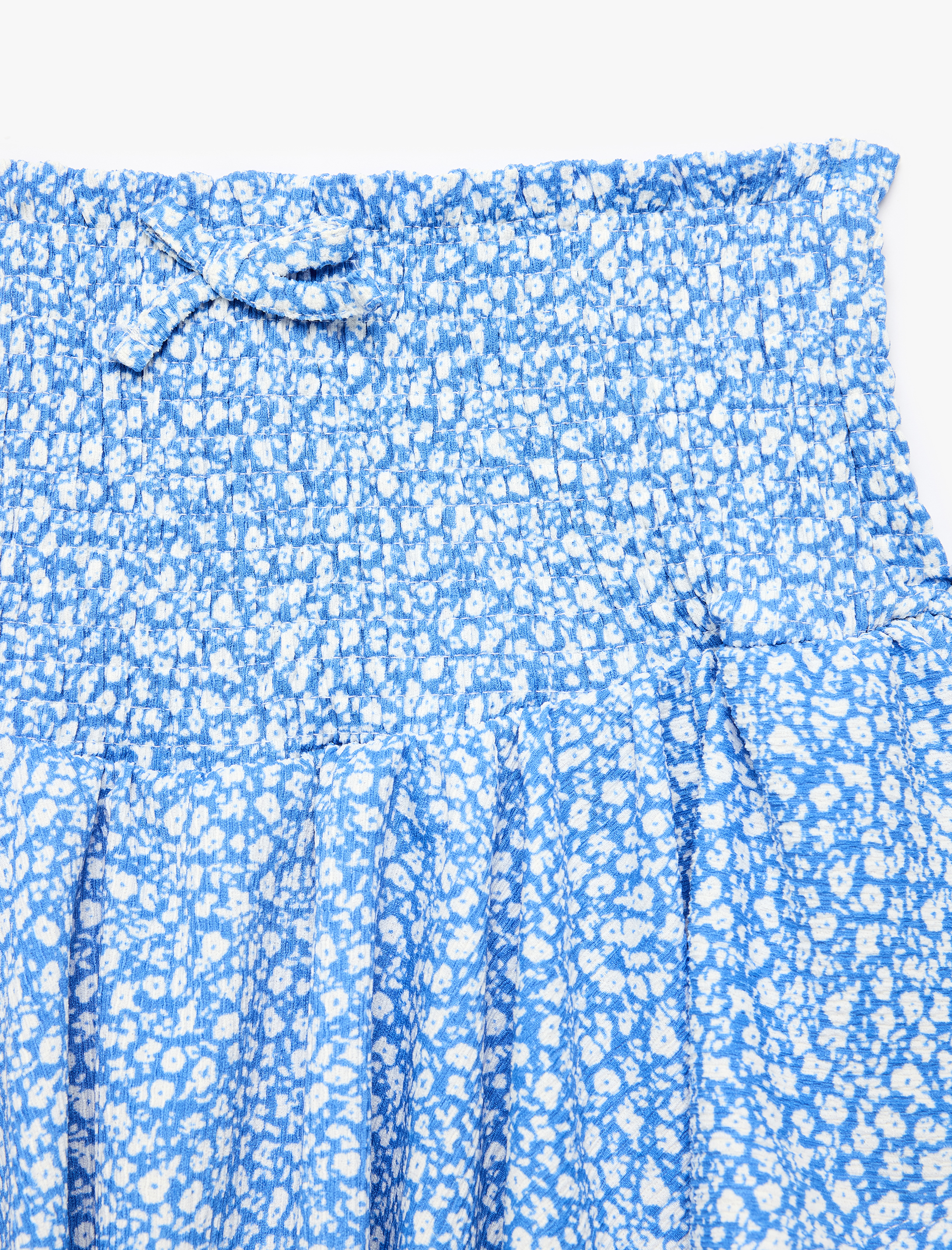  Kız Çocuk Fiyonklu Gipeli Bürümcük Çiçekli Şort Etek