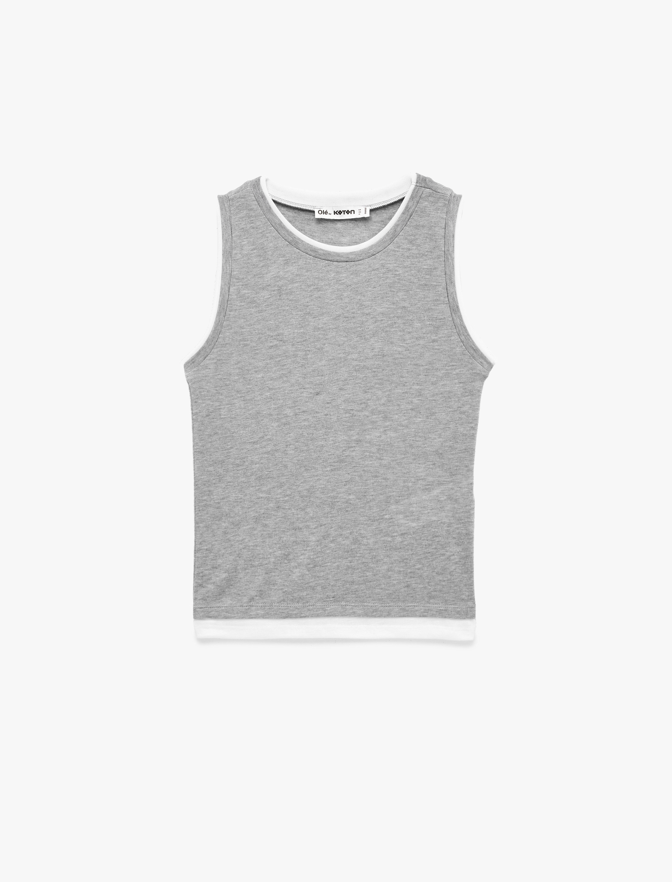   Slim Fit Bisiklet Yaka Viskon Karışımlı Kolsuz Bluz