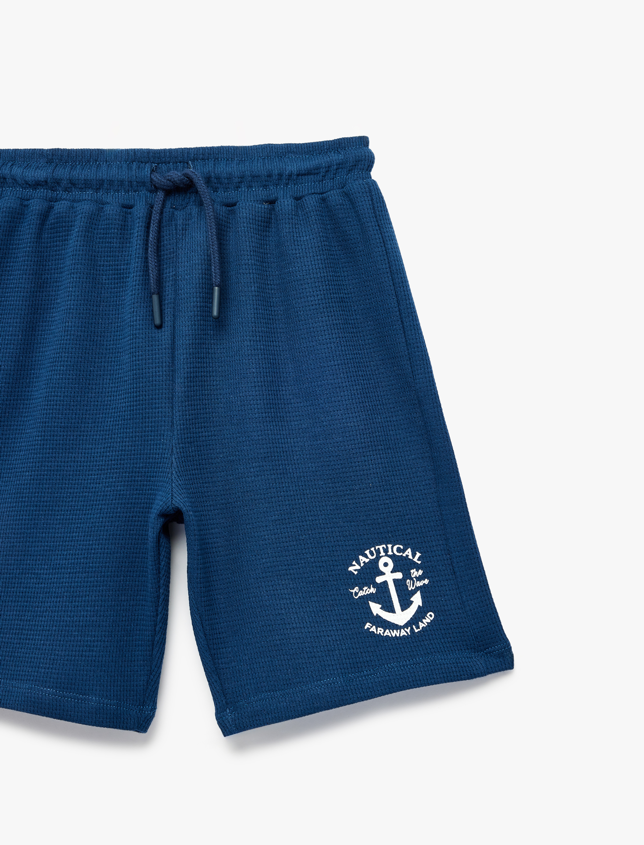  Erkek Çocuk Pamuklu Cepli Baskılı Beli Bağcıklı Şort