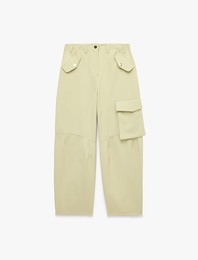 Yüksek Bel Kargo Cepli Balon Pantolon