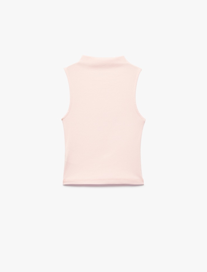 Kız Çocuk Kolsuz Modal Karışımlı Ribanalı Dik Yaka Atlet