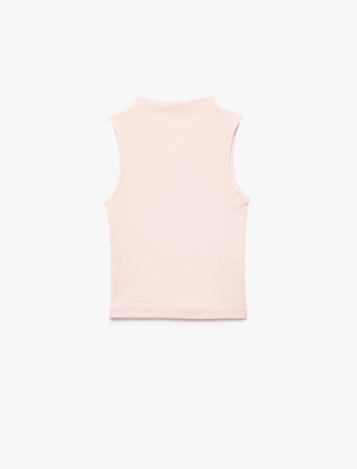 Kız Çocuk Kolsuz Modal Karışımlı Ribanalı Dik Yaka Atlet