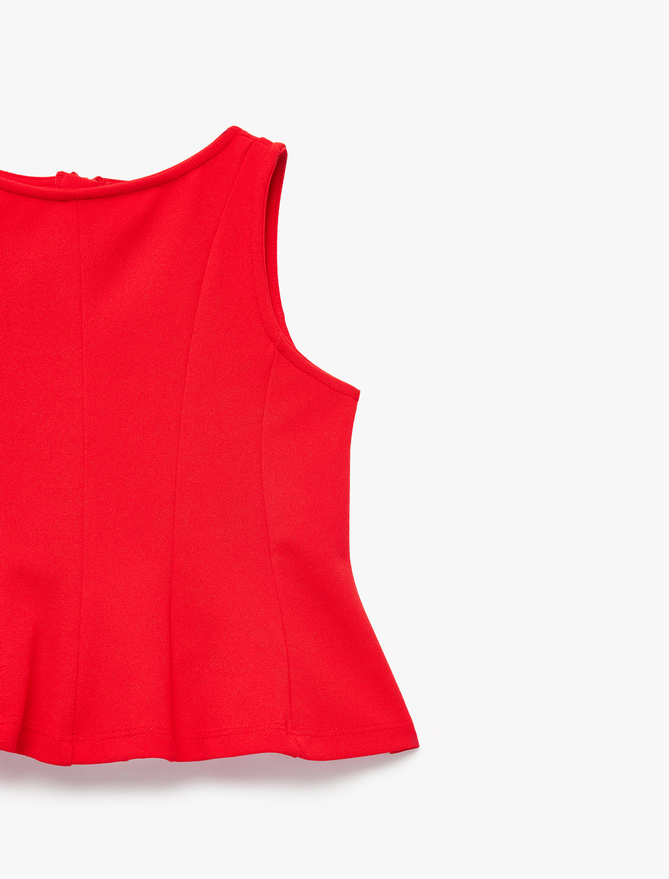  Kız Çocuk Bisiklet Yaka Kolsuz Crop Bluz