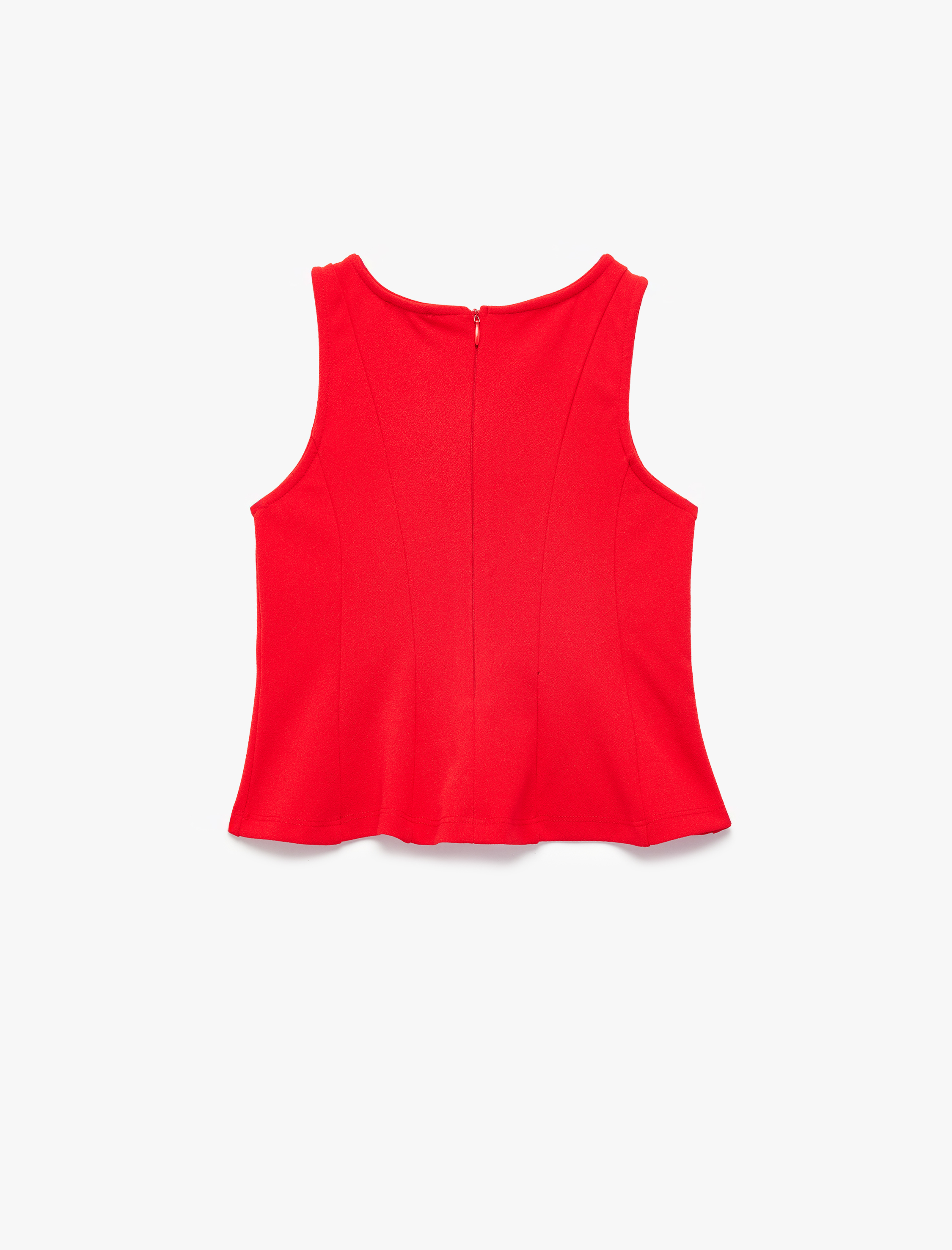  Kız Çocuk Bisiklet Yaka Kolsuz Crop Bluz