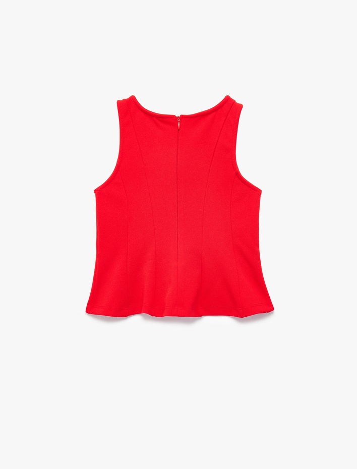 Kız Çocuk Bisiklet Yaka Kolsuz Crop Bluz