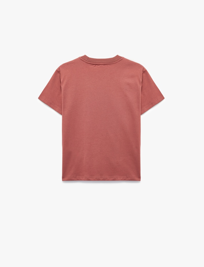 Erkek Çocuk Pamuklu Kısa Kollu Bisiklet Yaka Baskılı Tişört