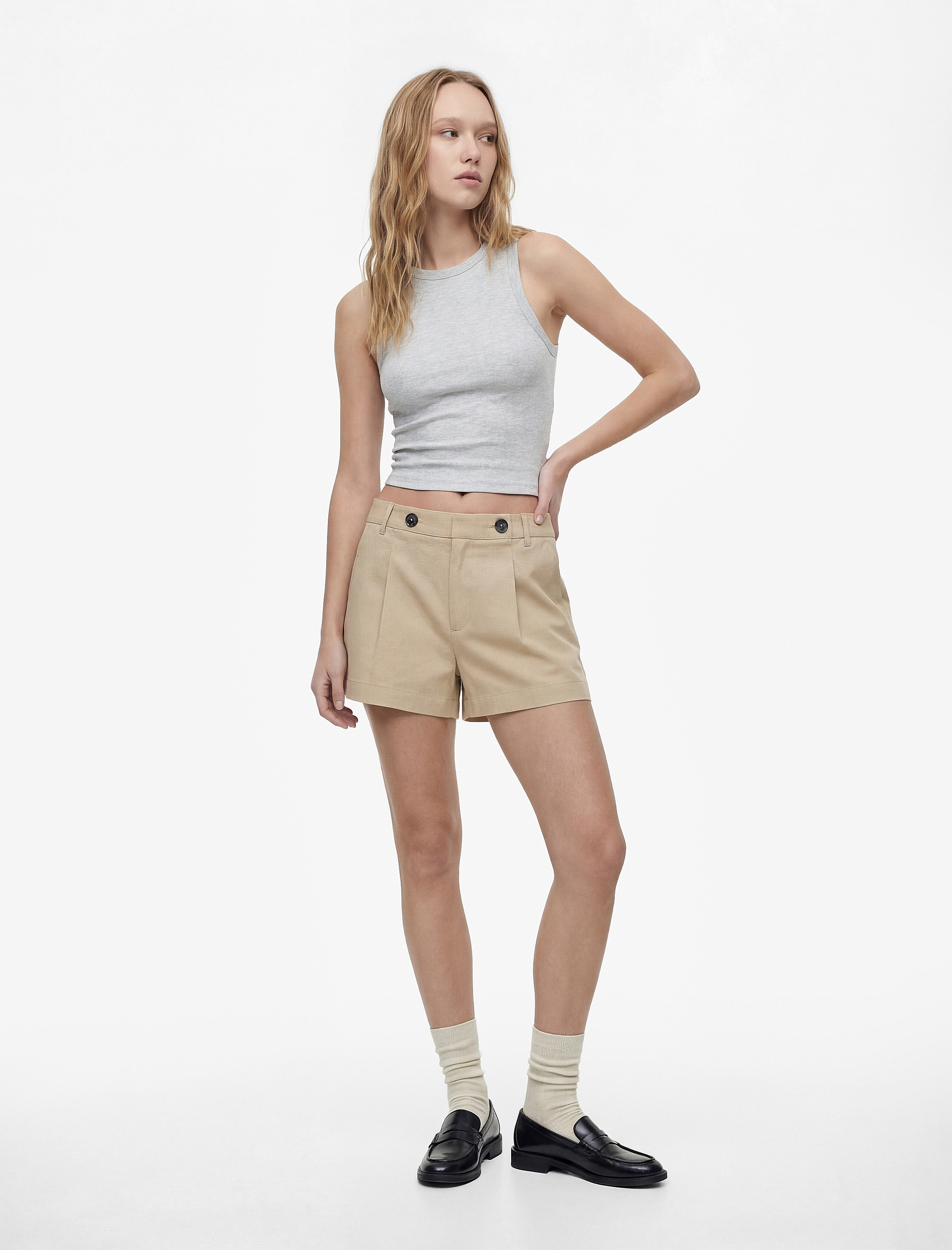   Slim Fit Bisiklet Yaka Fitilli Kolsuz Atlet